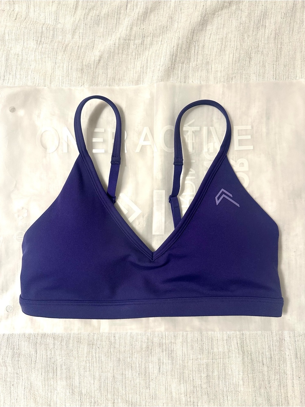Oner Active Purple V-Neck Timeless  Lightweight Sports Bra Size S